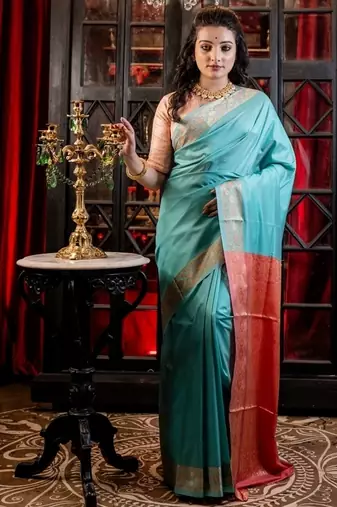 green woven silk blend blend banarasi silk blend all seasons sarees