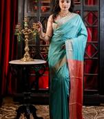 green woven silk blend blend banarasi silk blend all seasons sarees