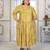 Mustard rayon embroidered printed plus size kurta for girls