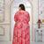 Pink rayon embroidered printed plus size kurta for girls