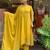 Mustard chanderi silk embroidered ceremonial readymade kurta set with dupatta