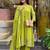 Green chanderi silk embroidered ceremonial readymade kurta set with dupatta