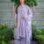 Lavender muslin cotton embroidered ceremonial readymade kurta set with dupatta