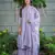 Lavender muslin cotton embroidered ceremonial readymade kurta set with dupatta
