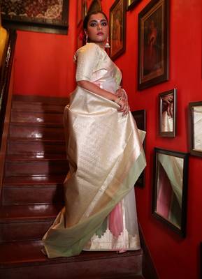 multicolor woven organza zari woven all seasons sarees 2
