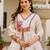 Off white silk embroidered ceremonial readymade kurta set with dupatta