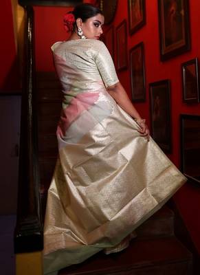 multicolor woven organza zari woven all seasons sarees 4