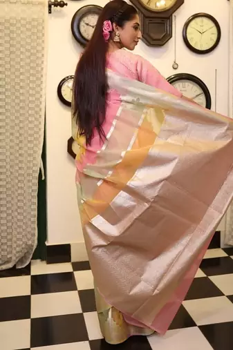 multicolor woven organza zari woven all seasons sarees