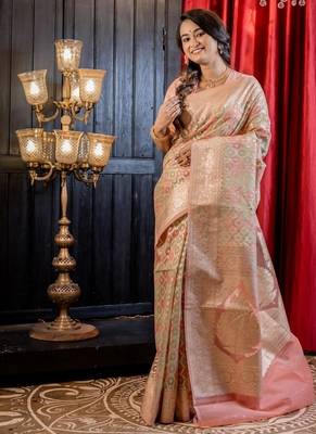 multicolor woven organza zari woven all seasons sarees 1