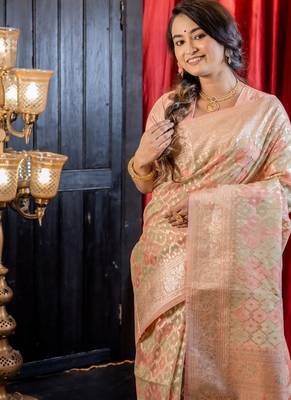 multicolor woven organza zari woven all seasons sarees 2