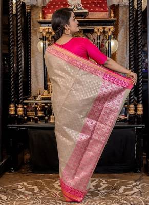 green woven organza zari woven all seasons sarees 4
