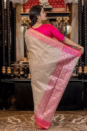 green woven organza zari woven all seasons sarees