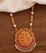 Laxmi pendant pearl necklace one gram gold LONG