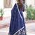 Blue heavy embroidered ethnic gown with dupatta