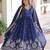 Blue heavy embroidered ethnic gown with dupatta