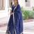 Blue heavy embroidered ethnic gown with dupatta