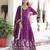 Magenta heavy embroidered ethnic gown with dupatta