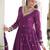 Magenta heavy embroidered ethnic gown with dupatta