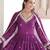Magenta heavy embroidered ethnic gown with dupatta