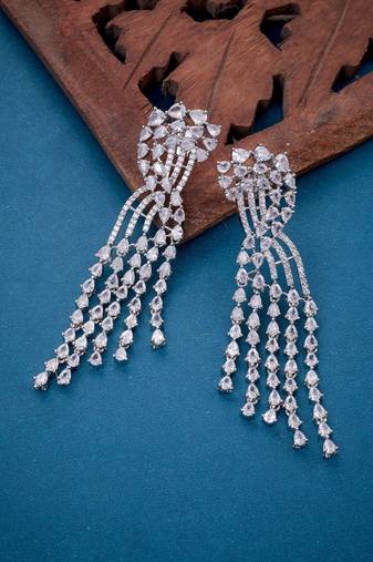 Graceful green-white earrings