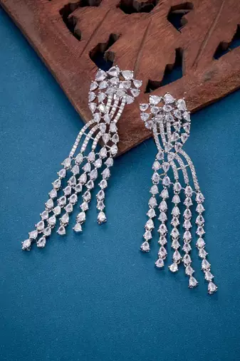 Graceful green-white earrings