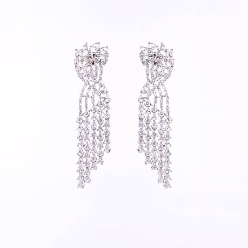 Graceful green-white earrings