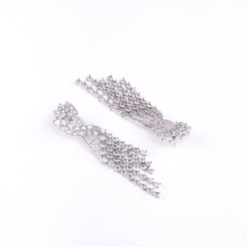 Graceful green-white earrings