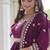 Purple heavy embroidered ethnic gown with dupatta