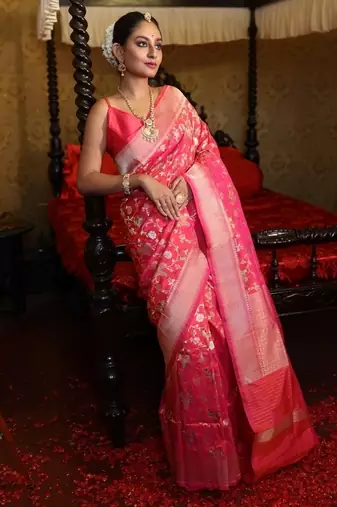 multicolor hand woven katan silk blend zari woven all seasons sarees