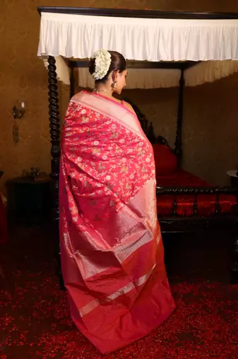 multicolor hand woven katan silk blend zari woven all seasons sarees