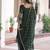 Green faux georgette embroidered sequins embroidered wedding ceremonial sharara suit