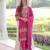 Pink faux georgette embroidered sequins embroidered wedding ceremonial sharara suit