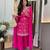 Pink chinon embroidered embroiderd stitched suit