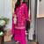 Pink chinon embroidered embroiderd stitched suit