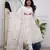 Off white p v chanderi embroidered embroiderd stitched suit