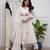 Off white p v chanderi embroidered embroiderd stitched suit