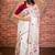 white embroidered faux silk blend blend hand embroidery all seasons sarees