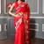 red embroidered organza hand embroidery all seasons sarees