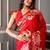 red embroidered organza hand embroidery all seasons sarees