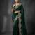Dark Green Color Embroidery Work Of Beads & Sequins Work Fendy Satin Silk Saree