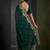 Dark Green Color Embroidery Work Of Beads & Sequins Work Fendy Satin Silk Saree