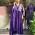 Lavender roman silk embroidered embroiderd stitched suit
