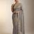 Grey Color Embroidery Work Of Beads & Sequins Work Fendy Satin Silk Blend Saree