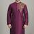 Magenta embroidered dupion silk kurta
