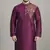 Magenta embroidered dupion silk kurta