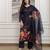 Black assam silk embroidered festive wear salwar kameez