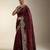 Maroon Color Embroidery Work Of Beads & Sequins Work Fendy Satin Silk Blend Saree
