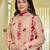 Peach cotton embroidered festive wear salwar kameez