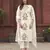 Off white rayon slub embroidered festive wear salwar kameez