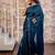 blue embroidered tussar silk blend hand embroidery all seasons sarees